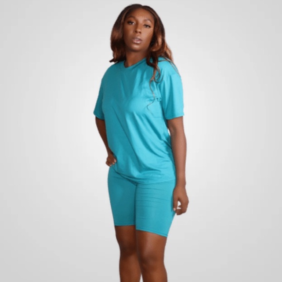 NOT SO BASIC BIKER SHORTS SET IN JADE - Picture 5 of 7